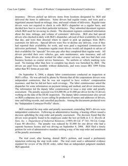 Case Law Update             Division of Workers’ Compensation Educational Conference
2007
insurance.  Drivers picked up deliv