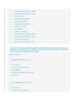 digitalWrite(openLight, HIGH); 
        digitalWrite(closeLight, LOW); 
        lcd.clear(); 
        lcd.print("Allo