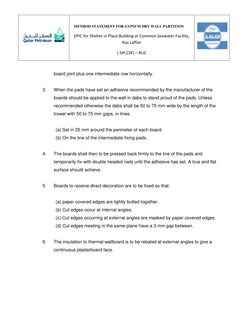 Gypsum Dry Wall Partition Method Statement | PDF | Drywall | Wall