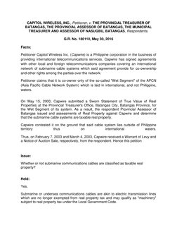 CAPITOL WIRELESS, INC., Petitioner, v. THE PROVINCIAL TREASURER OF 
BATANGAS, THE PROVINCIAL ASSESSOR OF BATANGAS, THE MUNICI