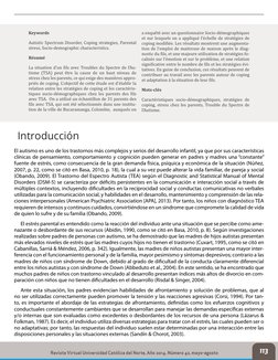 Revista Virtual Universidad Católica del Norte, Año 2014. Número 42, mayo-agosto
113
Introducción
El autismo es uno de los tr