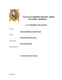 [Escriba aquí] 
 
 
 
 
 
     FACULTAD DE INGENIERÍA GEOLÓGICA, MINERA,  
METALÚRGICA, GEOGRÁFICA  
E.A.P.INGENIERIA METALÚR