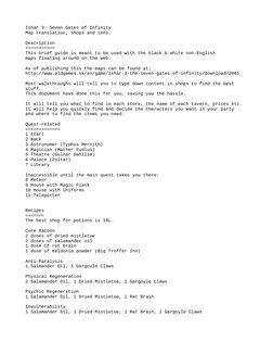 Ishar 3: Seven Gates of Infinity
Map translation, shops and inns.
Description
===========
This brief guide is meant to be use