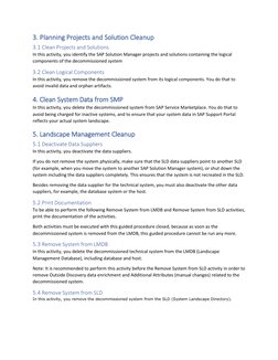 3. Planning Projects and Solution Cleanup 
3.1 Clean Projects and Solutions 
In this activity, you identify the SAP Solution