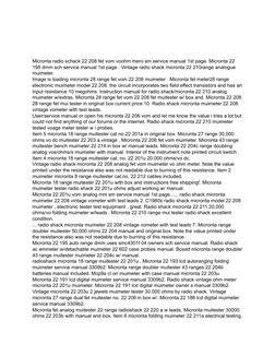 Micronta radio schack 22 208 fet vom voohm mero sm service manual 1st page. Micronta 22 
195 dmm sch service manual 1st p