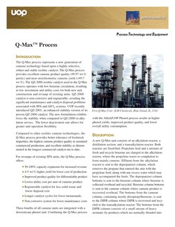 INTRODUCTION
The Q-Max process represents a new generation of
cumene technology based upon a highly selective,
robust and sta