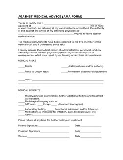 AMA Discharge Consent Form | PDF