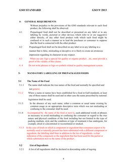 GSO 9/2013: Food Labeling Standards | PDF | Nutrition Facts Label | Foods