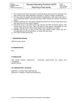 Teaching Lab Sop Document.pdf Laboratory SOP for Test Result Reporting | PDF | Laboratories | Quality ...