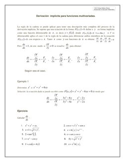 Prof. Enrique Mateus Nieves
Doctorando en Educación Matemática
Derivación implícita para funciones multivariadas.
La regla de