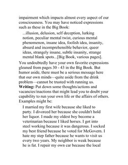 impairment which impacts almost every aspect of our 
consciousness. You may have noticed expressions 
such as these in the Bi