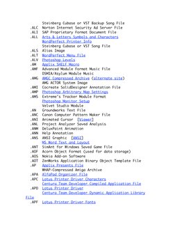 Steinberg Cubase or VST Backup Song File 
  .ALC  Norton Internet Security Ad Server File 
  .ALI  SAP Proprietary Fo