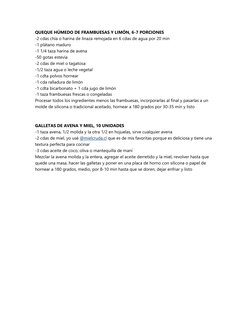 QUEQUE HÚMEDO DE FRAMBUESAS Y LIMÓN, 6-7 PORCIONES 
-2 cdas chía o harina de linaza remojada en 6 cdas de agua por 20 min 
-1