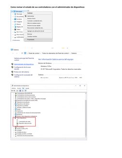 Como revisar el estado de sus controladores con el administrador de dispositivos 
 
 
 
 
 
