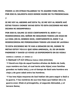 PODER ¡¡¡¡ EN OTRAS PALABRAS YA TE AGARRE PARA MIIII,, 
POR ESO EL SALMISTA DICE DONDE HUIRE DE TU PRESENCIAAA
7
SI ME VOY AL