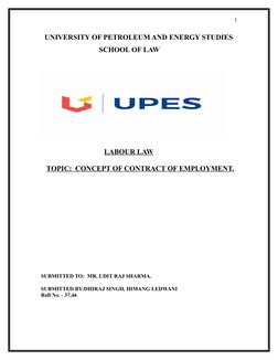 UNIVERSITY OF PETROLEUM AND ENERGY STUDIES 
                                SCHOOL OF LAW