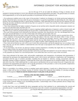 Icroblading Intake, Consent, And Aftercare For | 75 Pack | 8.5 X 11
