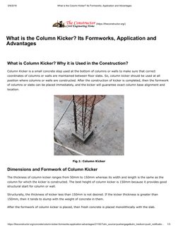 Kicker Structural What Is The Column Kicker - Its Formworks, Application and Advantages ...