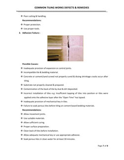 Tiling Defects and Solutions Guide | PDF | Tile | Adhesive