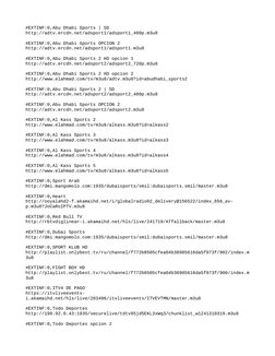 #EXTINF:0,Abu Dhabi Sports | SD
http://adtv.ercdn.net/adsport1/adsport1_480p.m3u8
#EXTINF:0,Abu Dhabi Sports OPCION 2
http://