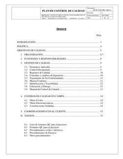 Plan de Control de Calidad en Obras | PDF | Calidad (comercial ...
