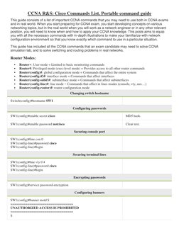 CCNA Commands Reference Guide | PDF | Ip Address | Network Layer Protocols