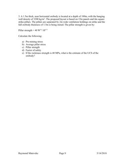 Strata Control Exam Questions Overview | PDF | Strength Of Materials ...