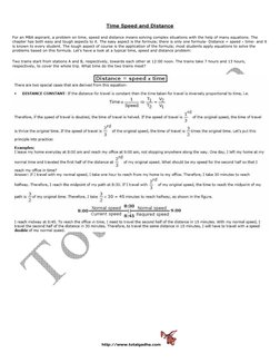 http://www.totalgadha.com
  (http://totalgadha.com)
Time Speed and Distance 
For an MBA aspirant, a problem on time, speed