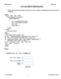 JavaScript Programs for Beginners | PDF | Human–Computer Interaction ...