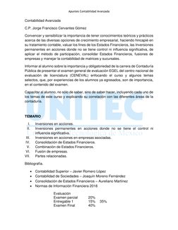 Apuntes Contabilidad Avanzada 
 
Contabilidad Avanzada 
C.P. Jorge Francisco Cervantes Gómez 
Convencer y sensibilizar la i