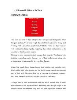 A Responsible Citizen of the World
         
COMPANY VALUES
The heart and soul of their enterprise have always been their pe