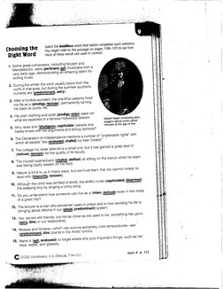 Vocabulary Workshop - Level C - Unit 9 Key | PDF