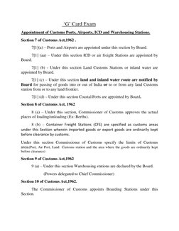 G Card Exam Overview and Regulations | PDF | Customs | Tariff