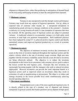 Page | 6  
 
shipment-to-shipment basis, rather than producing in anticipation of demand based 
on the forecasting and keep