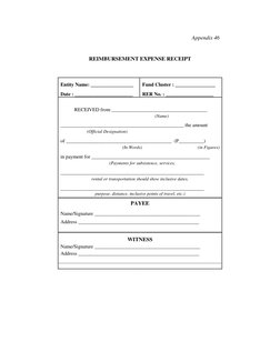 RER Reimbursement Receipt Template | PDF | Finance & Money Management