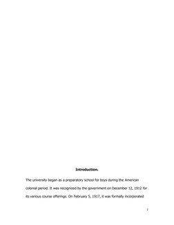 2 
 
 
 
 
 
 
 
 
 
 
 
 
 
 
 
 
 
 
 
 
 
 
 
 
 
 
Introduction. 
The university began as a preparatory school for boys