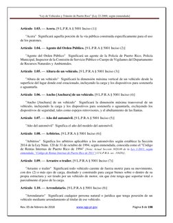 “Ley de Vehículos y Tránsito de Puerto Rico” [Ley 22-2000, según enmendada] 
 
 
Rev. 05 de febrero de 2018 
 www.ogp.pr.gov