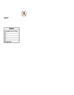 O MORAZAN”
CARGO
Encargado de Cuerpo
S-1
S-2
S-3
S-4
S-5
Disciplinario
