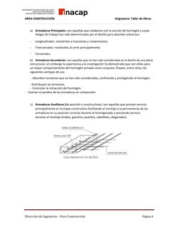 Clase 6 Taller de obras 
 
AREA CONSTRUCCIÓN