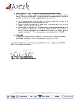 ANTEK - Calle 25B No. 85B-54. Bogotá, D.C. - Colombia - PBX (57) 1 - 295-2333 - Email: anteksa@anteksa.com 
 
 
 
5. PROC