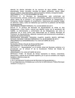 además los efectos derivados de los servicios de agua potable, drenaje y 
alcantarillado, limpia, mercados, centrales de abas