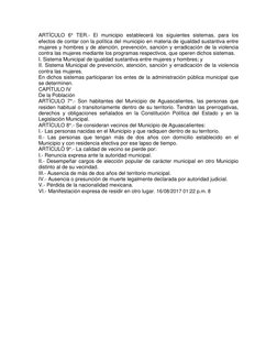 ARTÍCULO 6° TER.- El municipio establecerá los siguientes sistemas, para los 
efectos de contar con la política del municipio