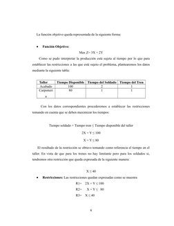 La función objetivo queda representada de la siguiente forma:

Función Objetivo:
Max Z= 3X + 2Y
     Como se pudo inter