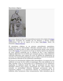 Sincretismo religioso 
 
Isis  (https://es.wikipedia.org/wiki/Isis)Lactans. Ejemplo de diosa de la maternidad proveniente de