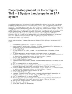 Configuring STMS in SAP: Step-by-Step Guide | PDF | Dialog Box | Domain ...