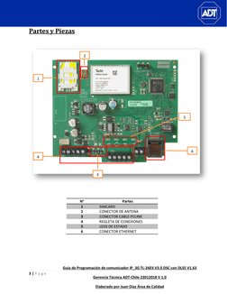 3 | P a g e  
 
Guía de Programación de comunicador IP_3G TL-2603 V3.0 DSC con DLS5 V1.63 
Gerencia Técnica ADT-Chile 23012