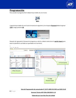 8 | P a g e  
 
Guía de Programación de comunicador IP_3G TL-2603 V3.0 DSC con DLS5 V1.63 
Gerencia Técnica ADT-Chile 23012