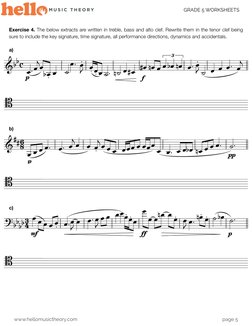 Tenor Clef Worksheet.pdf Tenor Clef Practice Worksheets | PDF | Clef | Music Theory