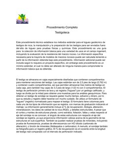 Procedimiento Completo
Testigoteca
Este procedimiento técnico establece los métodos estándar para el log
