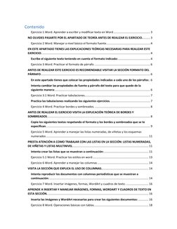 Contenido 
Ejercicio 1 Word. Aprender a escribir y modificar texto en Word .............................................. 3